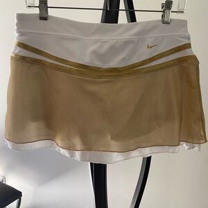 Nike Gold mesh/white tennis/pickleball skirt-SZ P